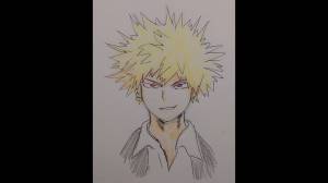 Как нарисовать Бакуго из Геройской академии