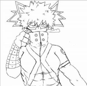 Раскраски Бакуго кацуки