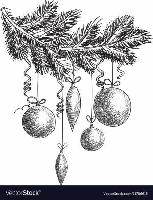 Шарик на веточке рисунок