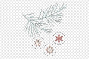 Вышиванка Ветка елки Выкройка, новогодняя, лента, белый png