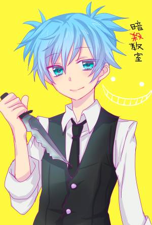 Фото Shiota Nagisa с кинжалом из аниме Класс убийц