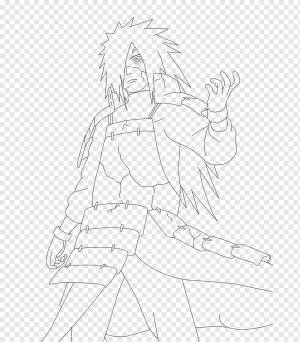 Рисунок Inker Line art Cartoon Sketch, мадара учиха, угол, белый, рука png
