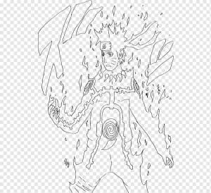 Штриховой рисунок Курама Рисование Наруто Минато Намикадзе, наруто, угол, белый, рука png