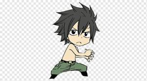 Грей Фуллбастер Нацу Драгнил Джувия Локсер Фея Хвост Чиби, Грей Фуллбастер, млекопитающее, черные волосы, чиби png