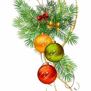 Новогодняя веточка рисунок