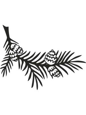 Трафарет ветка елки рисунок на окне