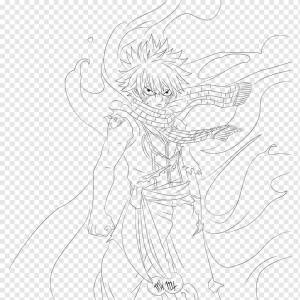 Нацу Драгнил Эрза Скарлет Люси Хартфя Line art Эскиз, сказочный хвост, белый, монохромный, голова png