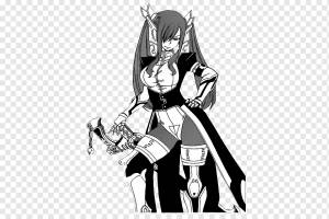 Эрза Скарлет Нацу Драгнил Джувия Локсер Грей Фуллбастер Мангака, эрза алый, манга, монохромный, вымышленный персонаж png