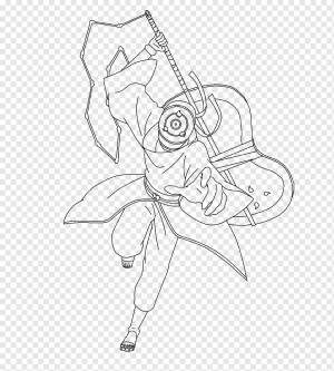 Обито Учиха Line art Наруто Узумаки Рисование Эскиз, Учиха Обито, угол, белый, рука png