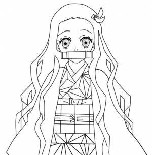 Раскраска Незуко Камадо для печати