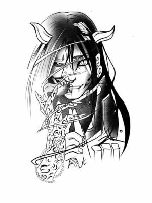 Наруто Орочимару бог смерти шинигами тату эскиз