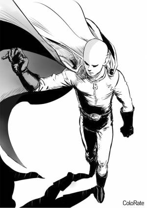 Раскраска Крутой Сайтама