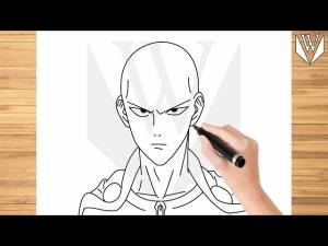How to draw Saitama One Punch Man Step by step, Drawing Tutorial Trick Easy For Kids