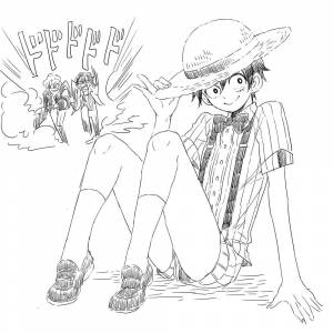 Раскраска Арт Манки Д Луффи