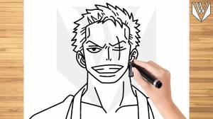 How to draw Roronoa Zoro One Piece Step by step, Drawing Tutorial Trick Easy For Kids