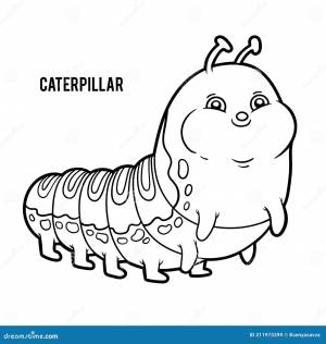 Caterpillar книжка-раскраска для детей Иллюстрация вектора