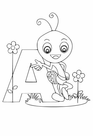 Раскраска Алфавит Муравей