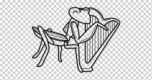 Книжка-раскраска Рисунок Муравей и Арфа Кузнечика, кузнечик, угол, белый, ребенок png