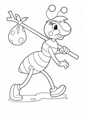 Распечатать Раскраска муравей