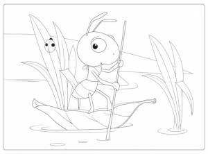 Раскраски для детей приключения муравей вектор премиум