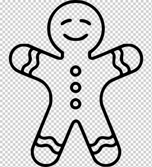 Пряничный человечек Рисунок, имбирь, белый, текст, xmas png