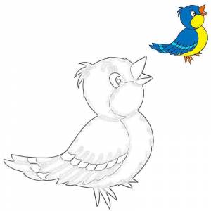 Раскраска Воробей в полете