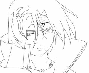 Раскраска Итачи Учиха с кольцом