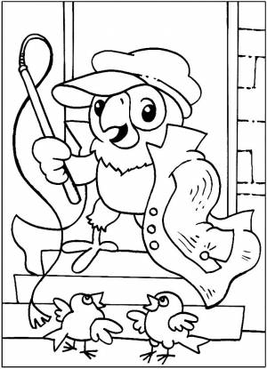 Раскраска Попугай Кеша