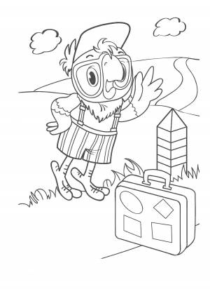 Раскраски Раскраска попугай попугай, Раскраска Попугай Кеша попугай