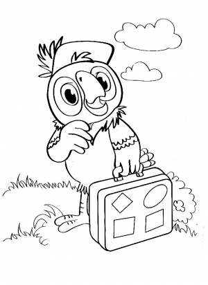 Раскраска новые приключения попугая Кешы