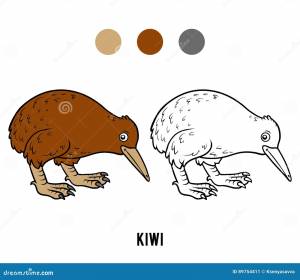 Книжка-раскраска, киви иллюстрация вектора