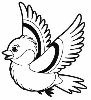 Раскраска Снегирь летит