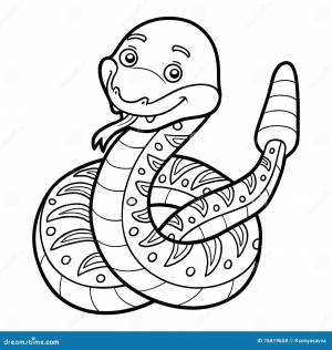 Книжка-раскраска, Rattlesnake Иллюстрация вектора