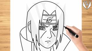 How to draw ITACHI UCHIHA Naruto Step by step Tutorial