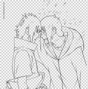Итачи Учиха Line art Саске Учиха Рисунок Учиха клан, наруто, угол, белый, рука png