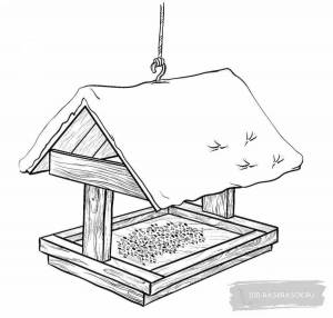 Раскраски Кормушка для детей