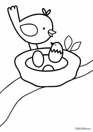 Раскраска Птичка и птенец