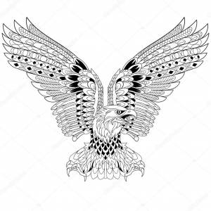 Стзованный орел Zentangle