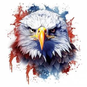 Белоголовый орлан с флагом сша четвертого июля в день независимости сша