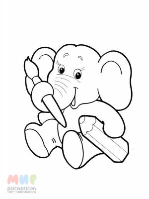 Раскраска Слонен выпил молока бидон