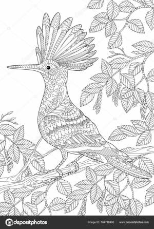 Zentangle стзованный удод птица Векторное изображение ©Sybirko 164748490