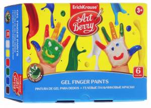 Краски пальчиковые Artberry с Алоэ Вера, 6 цветов