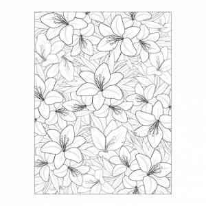 Раскраска страница взрослый цветок ли гравировка чернил черно-белая иллюстрация фон картинки
