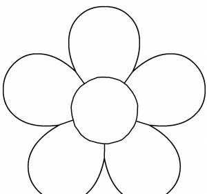 Раскраска цветок с лепестками