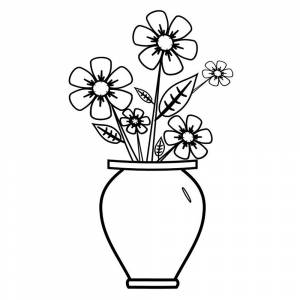 Раскраска Цветы в вазе