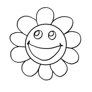 Раскраски Раскраска Ромашка цветы смайлики