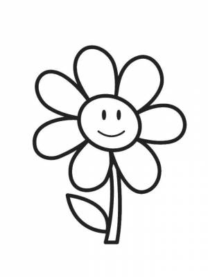 Раскраски ромашка, Раскраска Ромашка с улыбкой цветы
