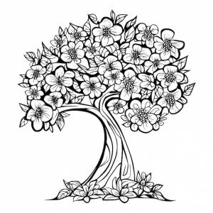 Раскраски цветы и деревья для детей и малышей