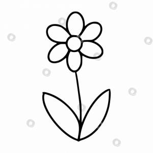 Маргаритка в стиле каракулей