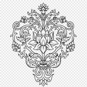 Книжка-раскраска Тату Менди Взрослый, Мандала Лотос, белый, другие, симметрия png